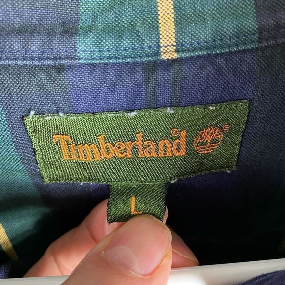 Vintage Timberland Plaid Button Down Shirt. Size Large. - Picture 2 of 3